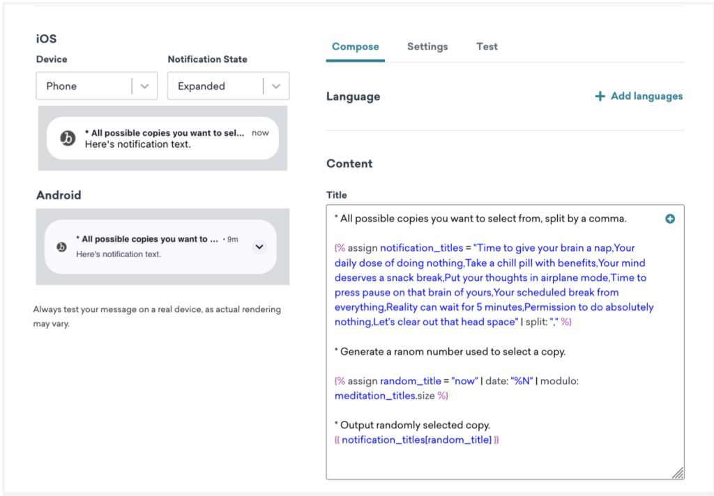 Randomizing Push Notification Copy via Liquid